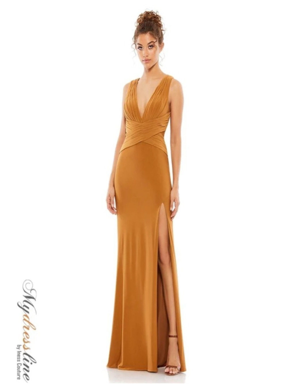Women's IEENA for Mac Duggal Caramel Maxi Dress Size 2
